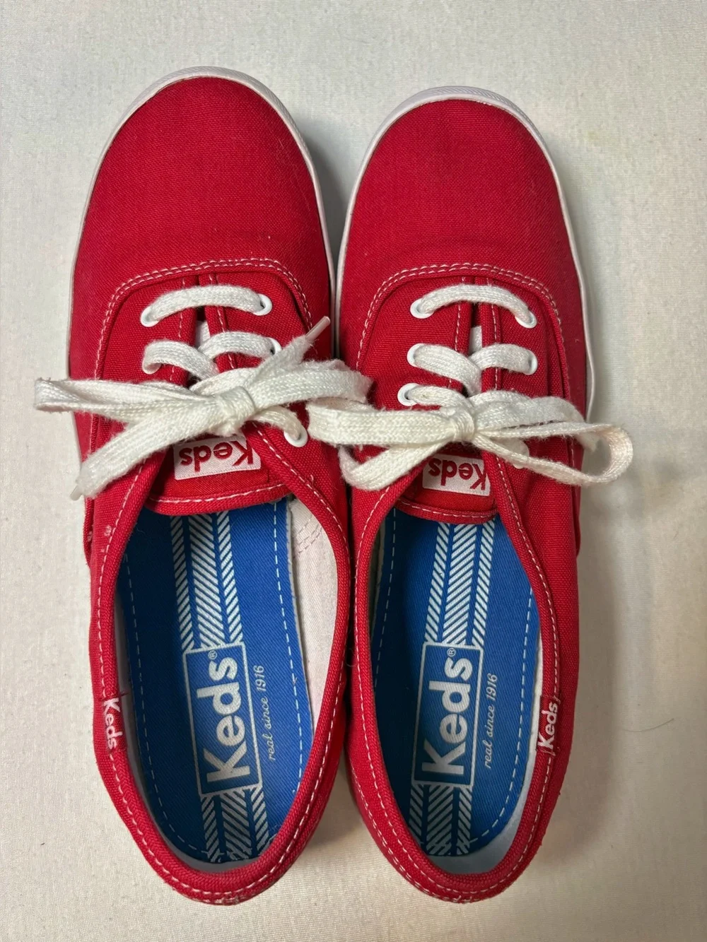 Keds Champion Canvas Low Top Sneakers Red Women's Size 9.5